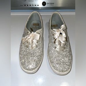 Keds x Kate Spade collaboration glitter shoes.